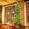 Costway 4.5Ft/6.5Ft/7.5Ft Pre-lit Hinged Pencil Christmas Tree with Pine Cones Red Berries & 150/250/350 Lights
